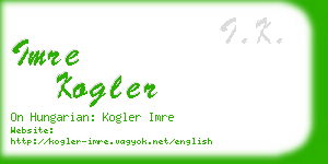 imre kogler business card